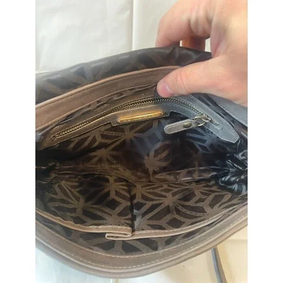 Trina TURK Gray Leather Bag Shoulder Crossbody with Handle Magnetic - Picture 12 of 13